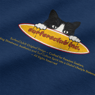 Surfersclub "Surfer Cat" Boxy T-Shirt - Lacivert