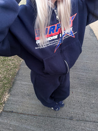Surfersclub "Offshore Society" Heavyweight Zip-Up Hoodie Navy