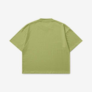 Surfer Cat — Boxy Oversized Tee Sage Green