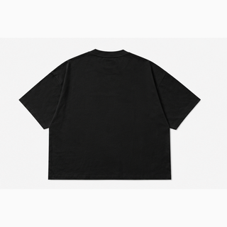 Surfer Cat boxy oversize tişört siyah — düz arka