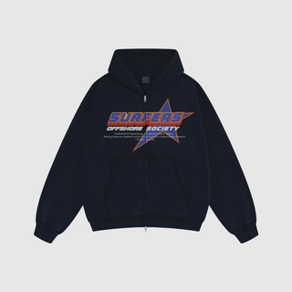 Surfersclub "Offshore Society" Heavyweight Zip-Up Hoodie Navy